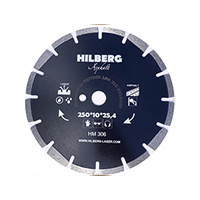 Диск алмазный Hilberg Asphalt Laser d 250 мм (сегментный, с защитным зубом)