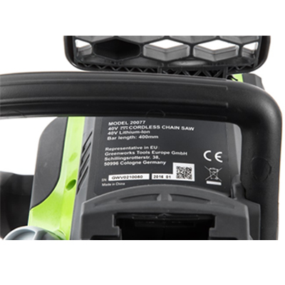 Цепная пила аккумуляторная GreenWorks GD40CS40 Цепная пила аккумуляторная GreenWorks GD40CS40