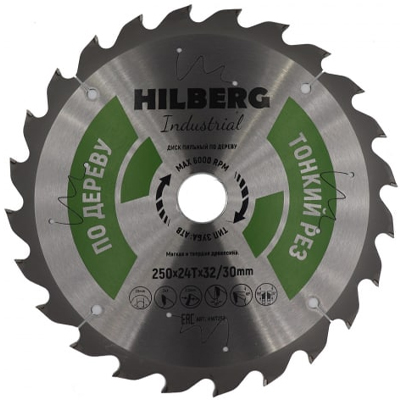 Диск пильный по дереву Hilberg Industrial Дерево 250х2,0х24Тх32/30 мм Диск пильный по дереву Hilberg Industrial Дерево 250х2,0х24Тх32/30 мм