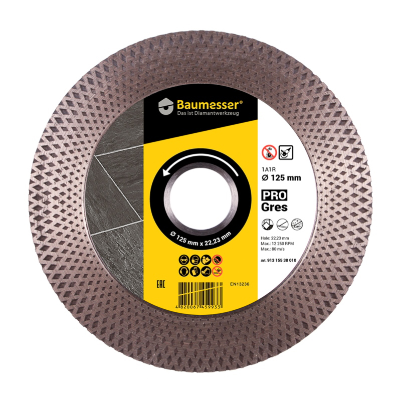 Диск алмазный Baumesser 1A1R 125x2,0x8/20x22,23 PRO Gres Диск алмазный Baumesser 1A1R 125x2,0x8/20x22,23 PRO Gres