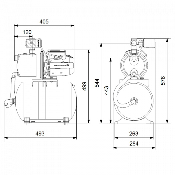 Самовсасывающий насос Grundfos JP 4-47 PT-H Самовсасывающий насос Grundfos JP 4-47 PT-H