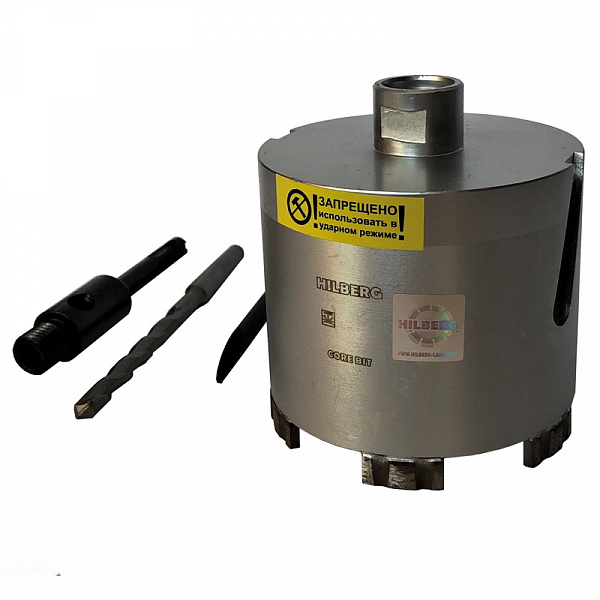 Коронка алмазная по бетону Hilberg Laser 102 мм Коронка алмазная по бетону Hilberg Laser 102 мм в Тул-ките