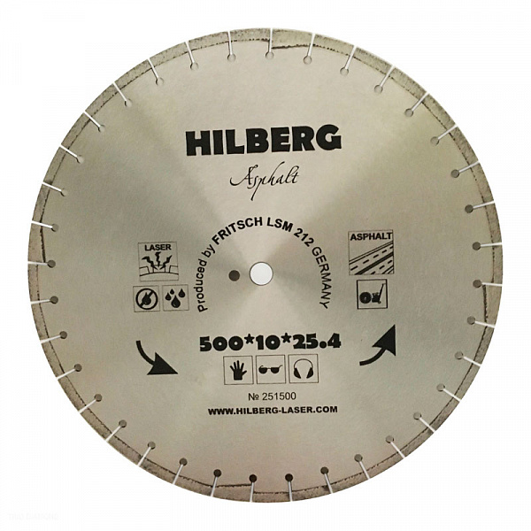 Диск алмазный Hilberg Asphalt Laser 500 мм (сегментный, с защитным зубом) Диск алмазный Hilberg Asphalt Laser 500 мм (сегментный, с защитным зубом)